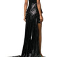 Black Sequinned Gown With Cape The Attico