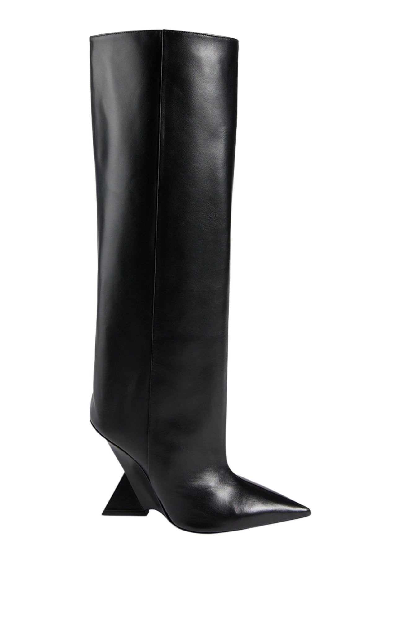 The Attico Cheope Leather Wedge Knee - High Boots - Runway Catalog