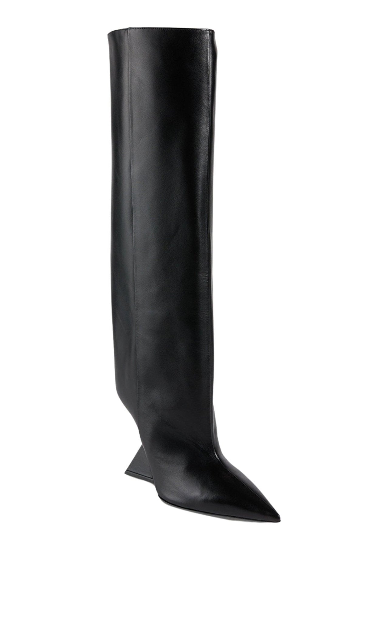 The Attico Cheope Leather Wedge Knee - High Boots - Runway Catalog