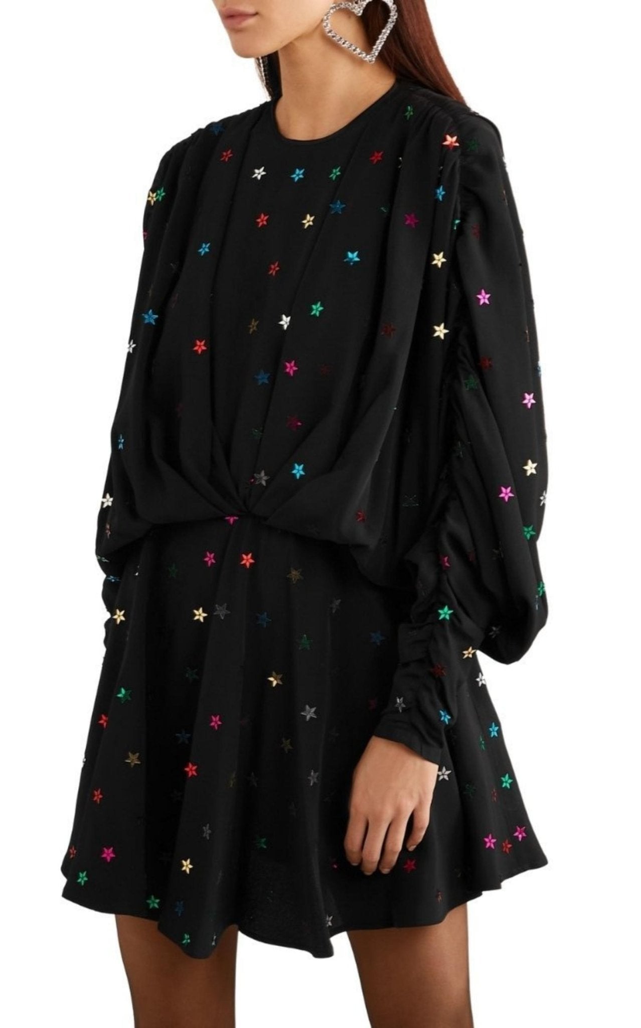 The Attico Gathered Sequin - embellished Crepe De Chine Mini Dress - Runway Catalog