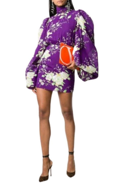 The Attico Gobi Floral - print Silk Mini Dress - Runway Catalog