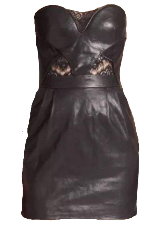 Black Leather Strapless Dress The Kooples