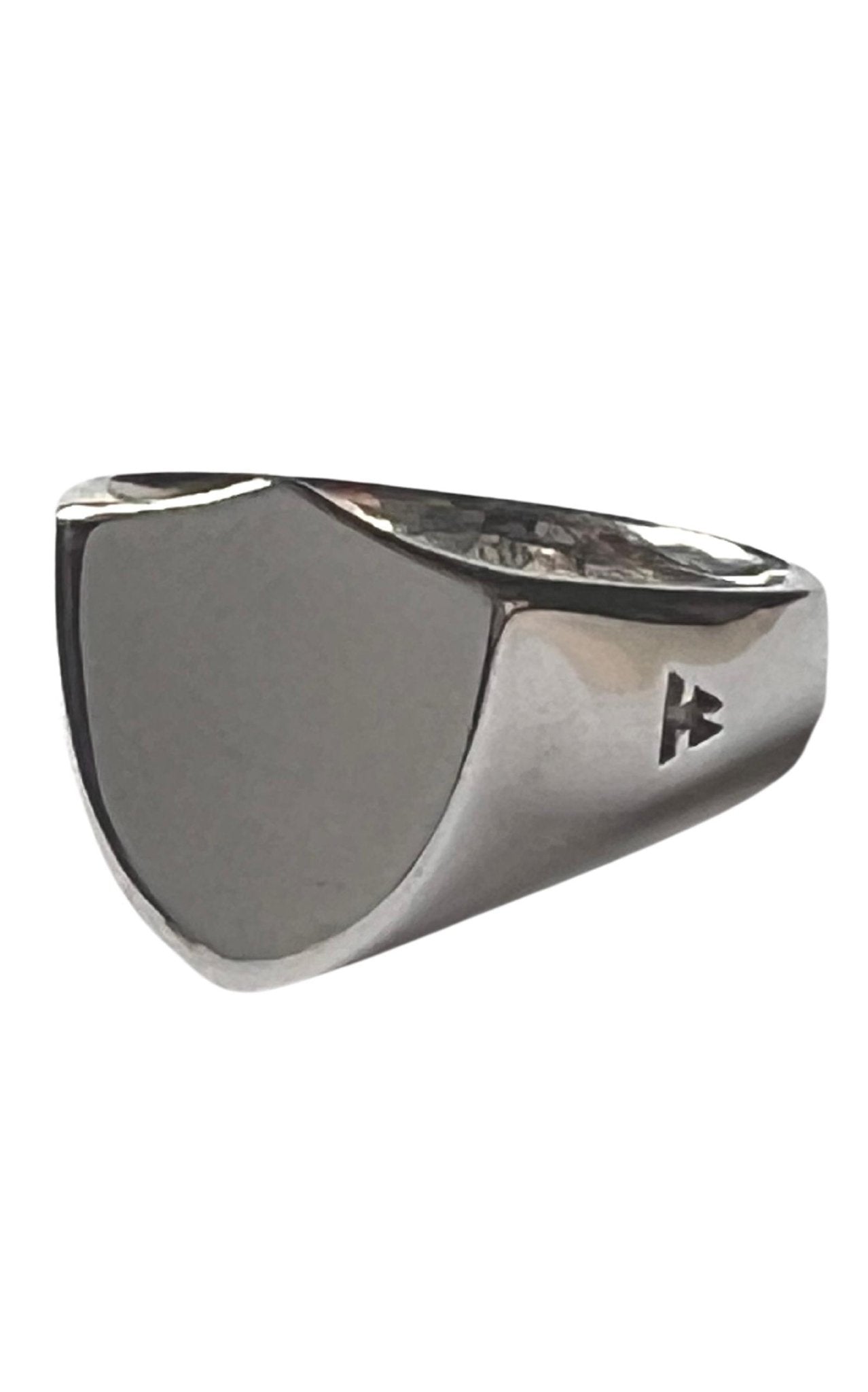 Tom Wood Shield Polished Silver Ring - Runway Catalog