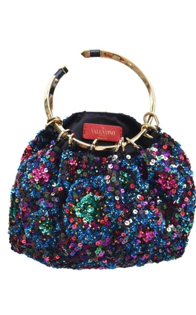 Valentino Bebop Loop Sequin Clutch - Runway Catalog