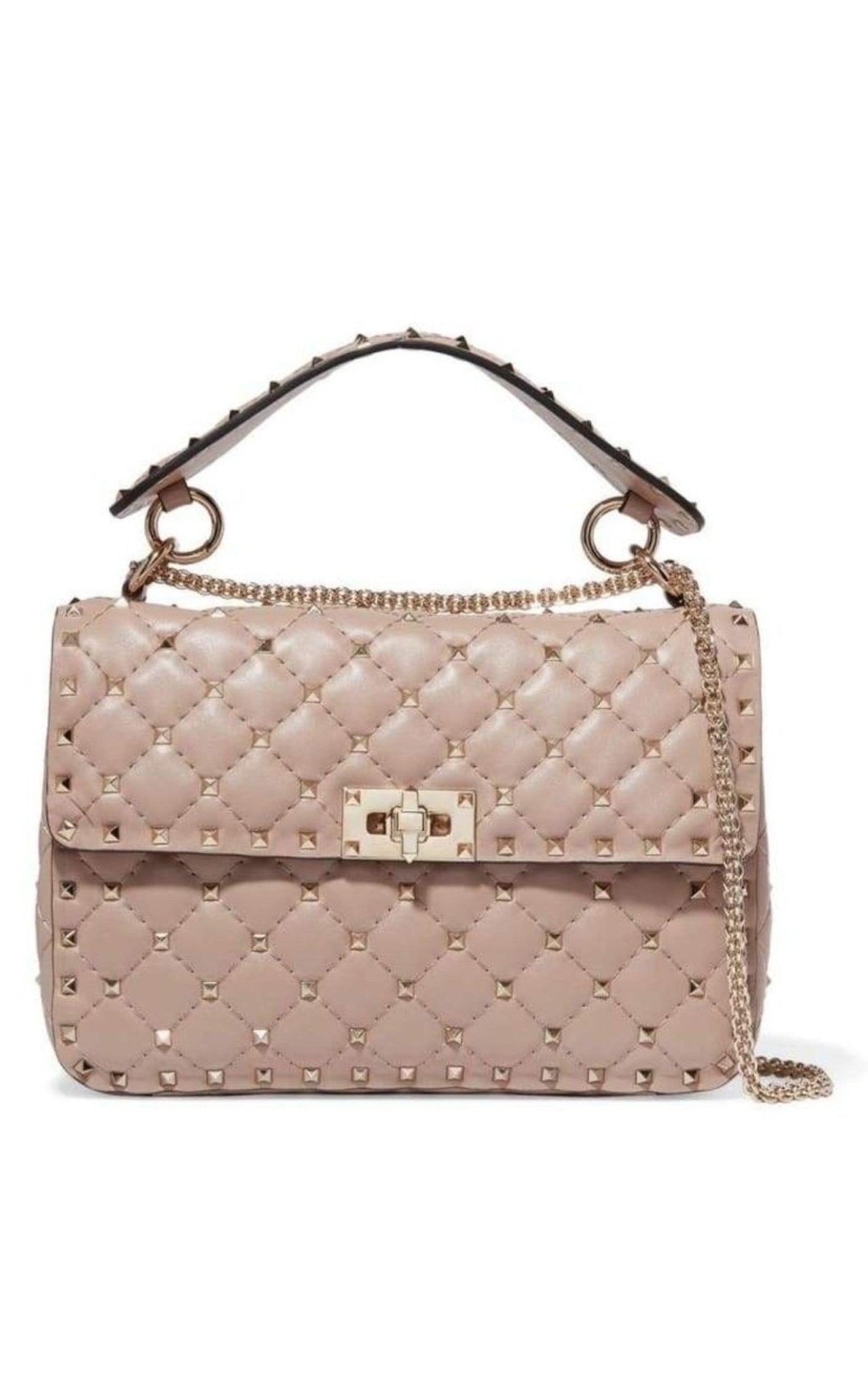 Valentino Beige Medium Rockstud Matelassé Bag - Runway Catalog