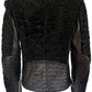 Black Astrakhan Lamb Fur Karakul Biker Jacket Valentino