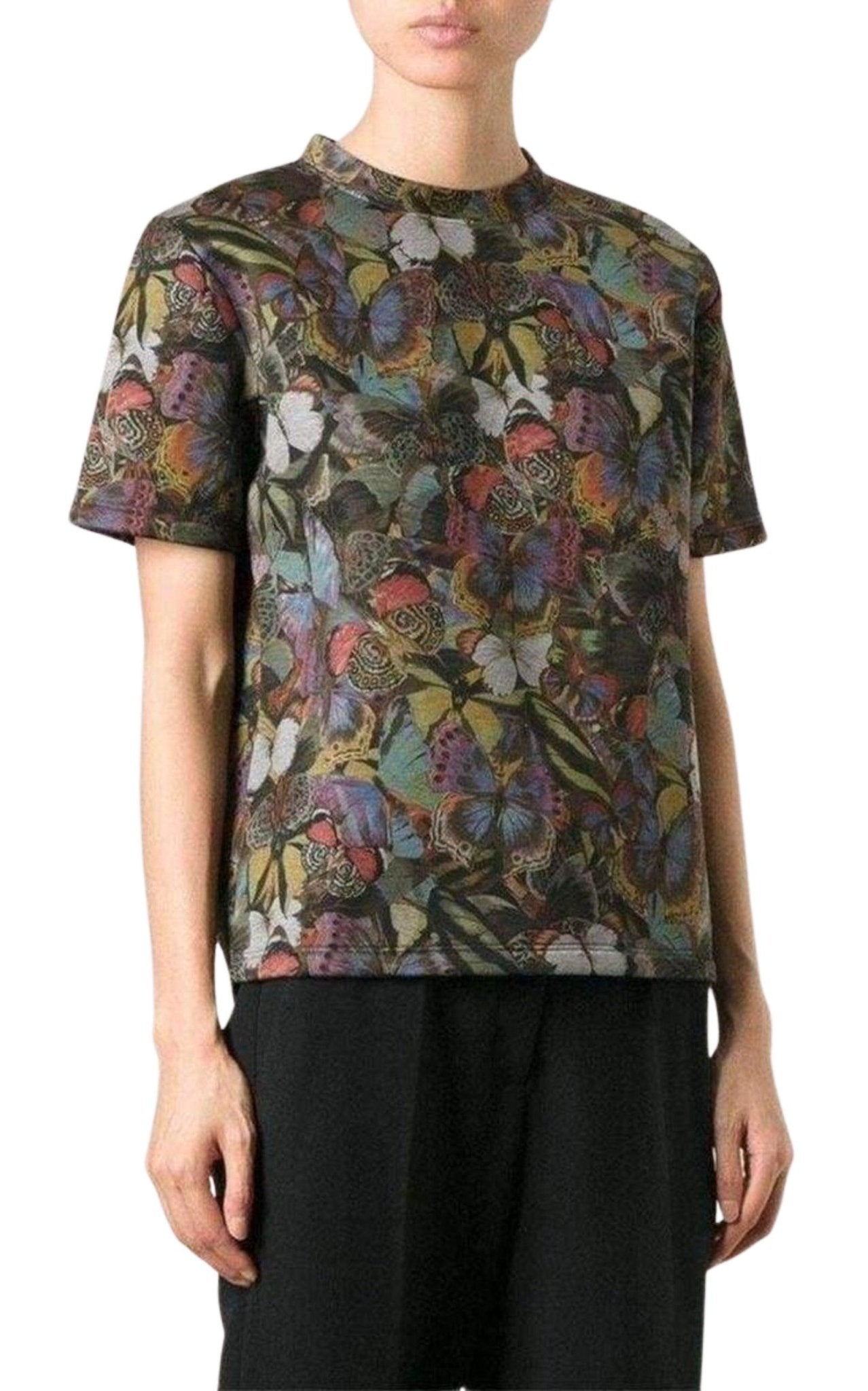 Valentino Cotton Butterfly Print T-Shirt - Runway Catalog