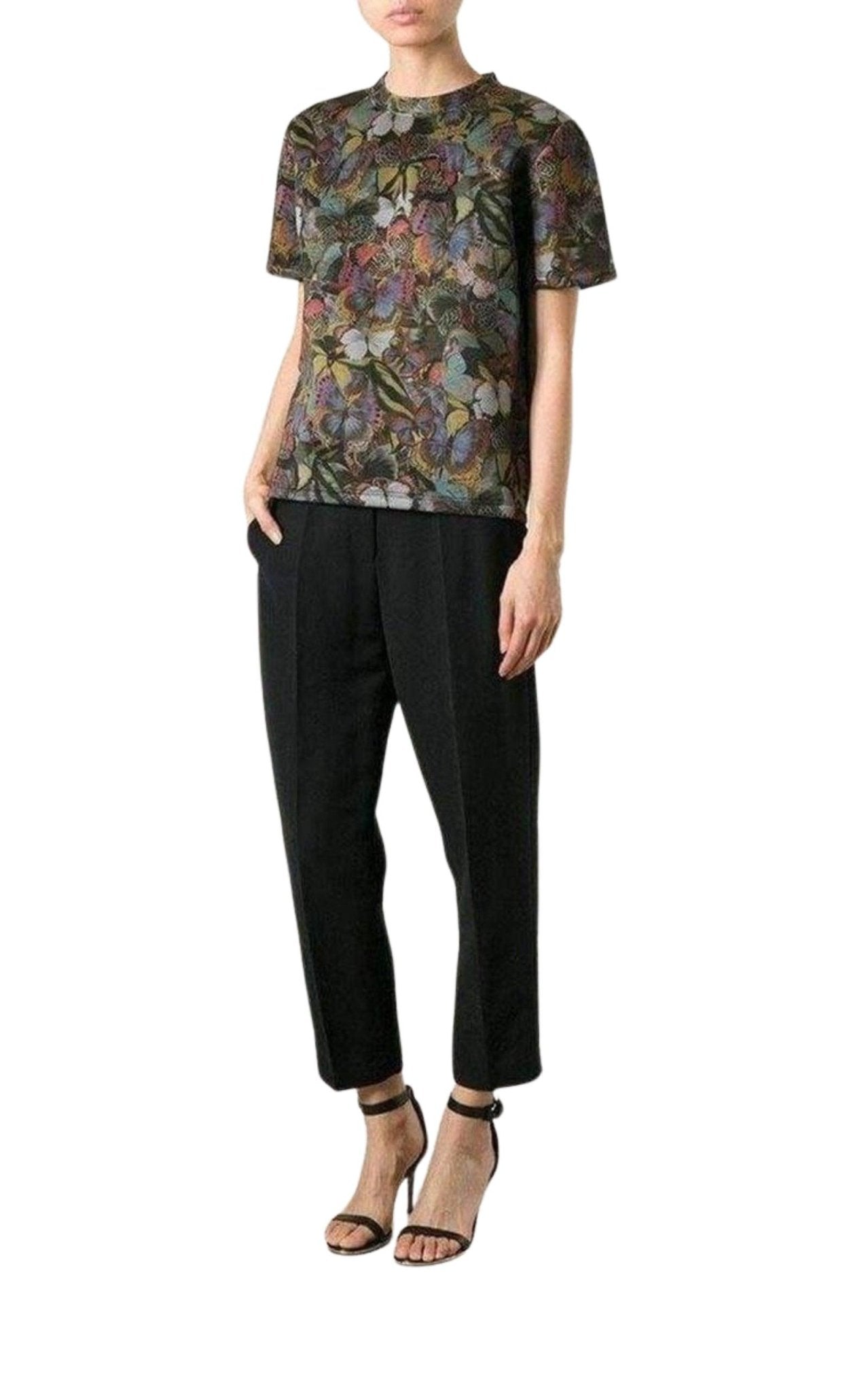 Valentino Cotton Butterfly Print T-Shirt - Runway Catalog