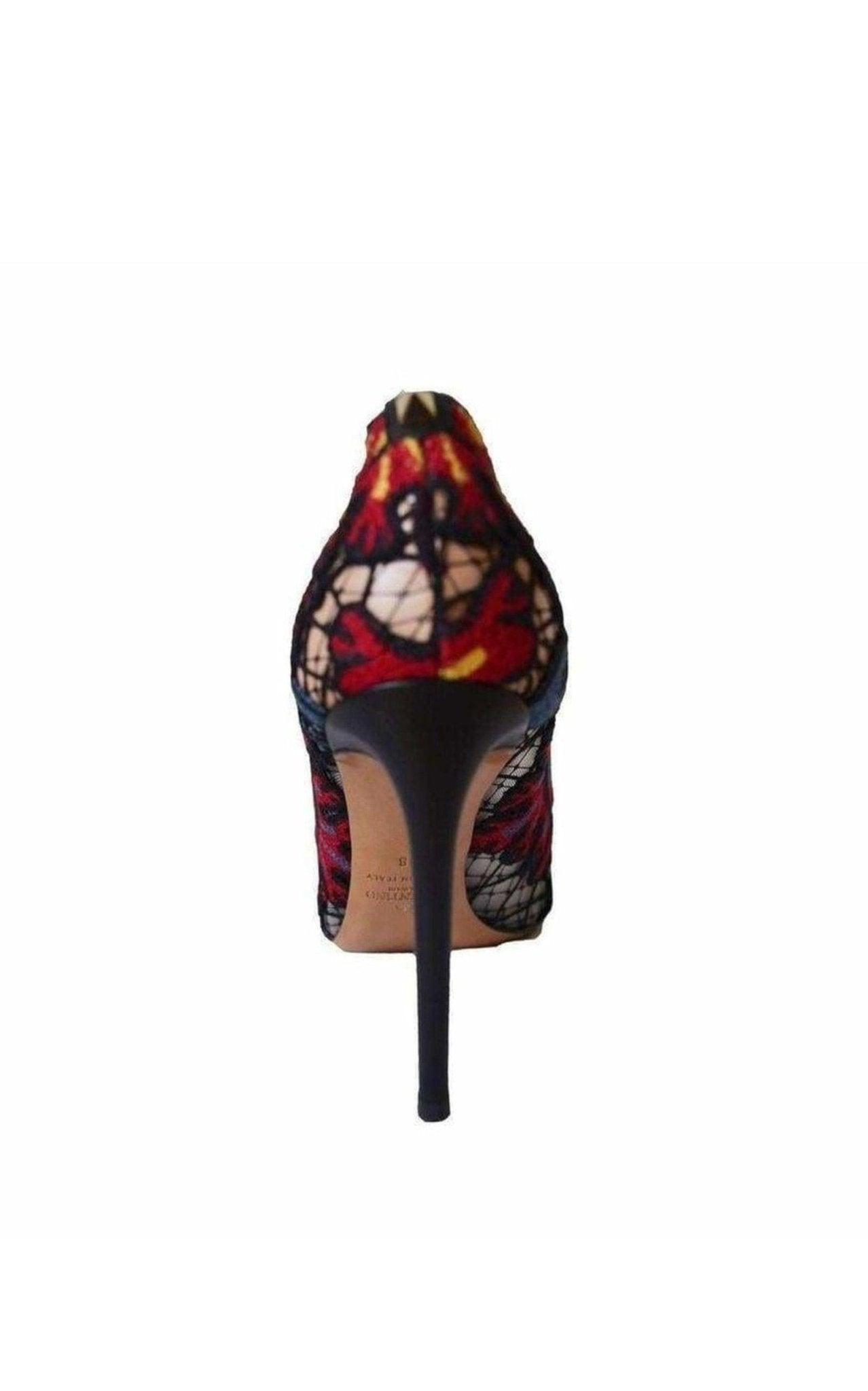 Valentino Embroidered Lace over Leather Pumps - Runway Catalog