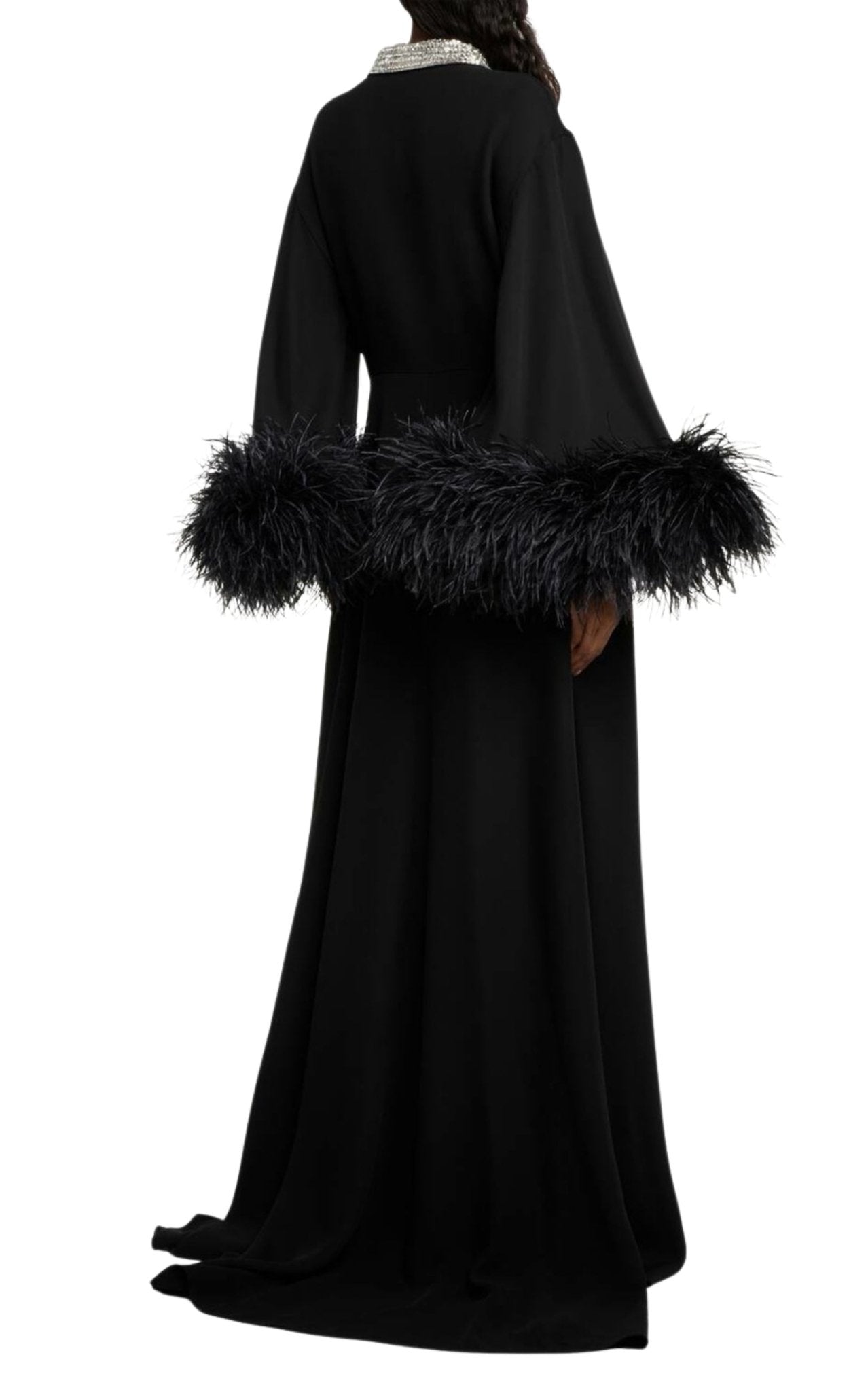 Valentino Feather - trimmed Silk Gown Dress - Runway Catalog