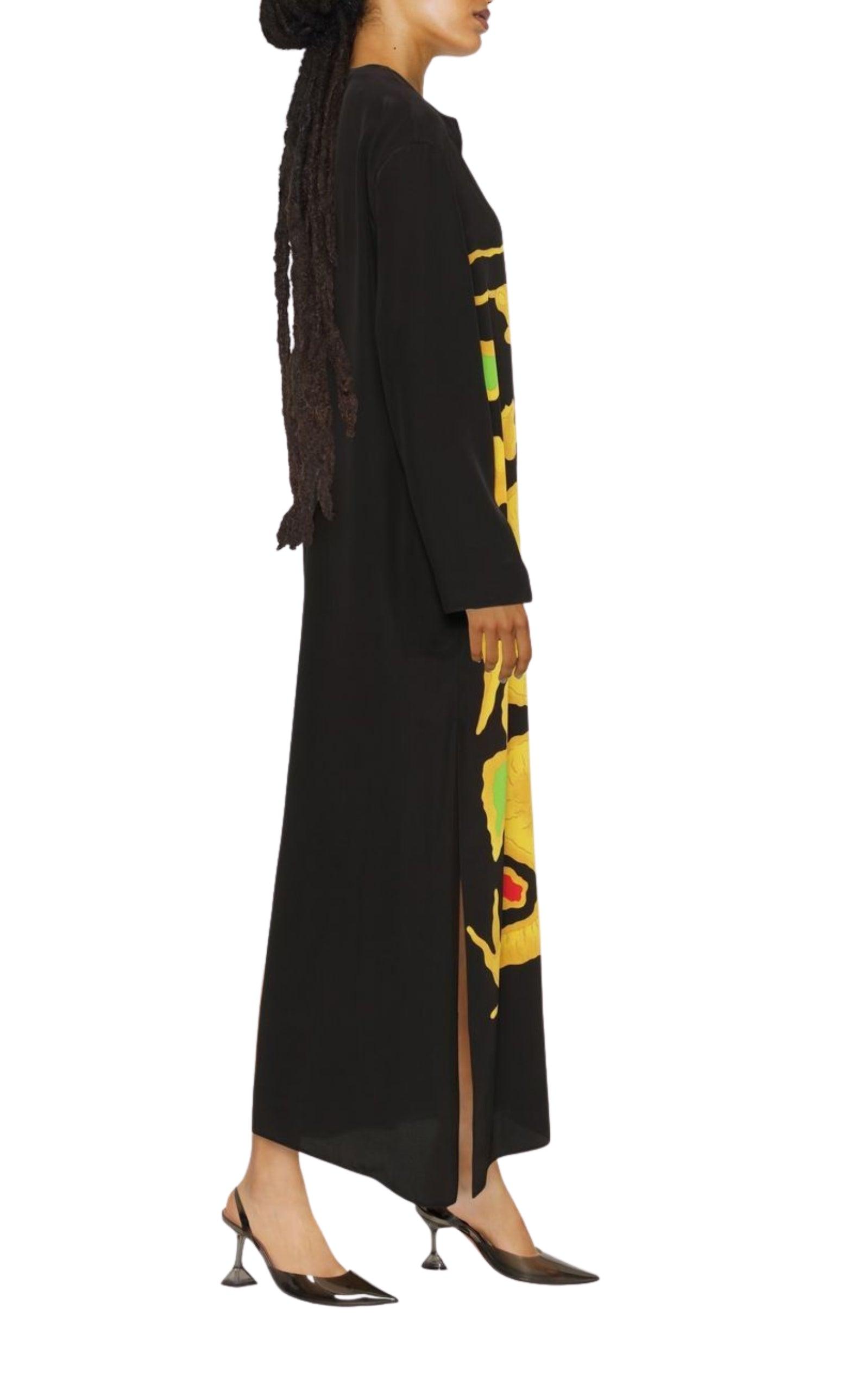 Graphic Print Silk Maxi Dress Valentino