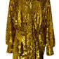 Sequin Tulle Mini Dress In Gold Valentino