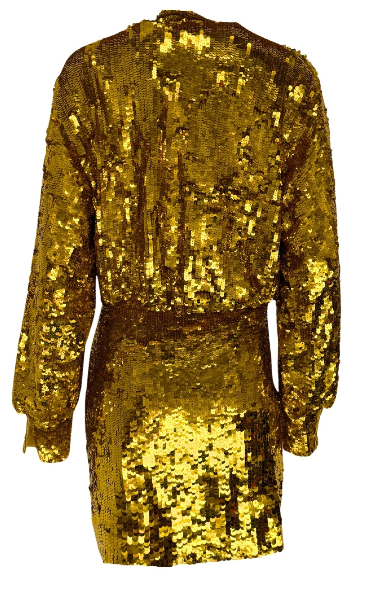 Valentino Sequin Tulle Mini Dress In Gold - Runway Catalog