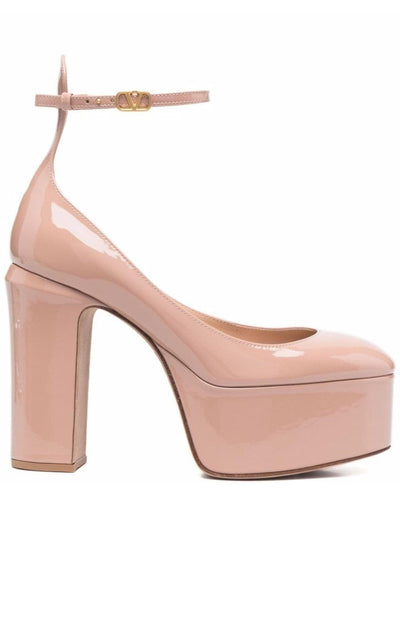 Valentino Tan - Go Patent Leather Platform Pumps - Runway Catalog