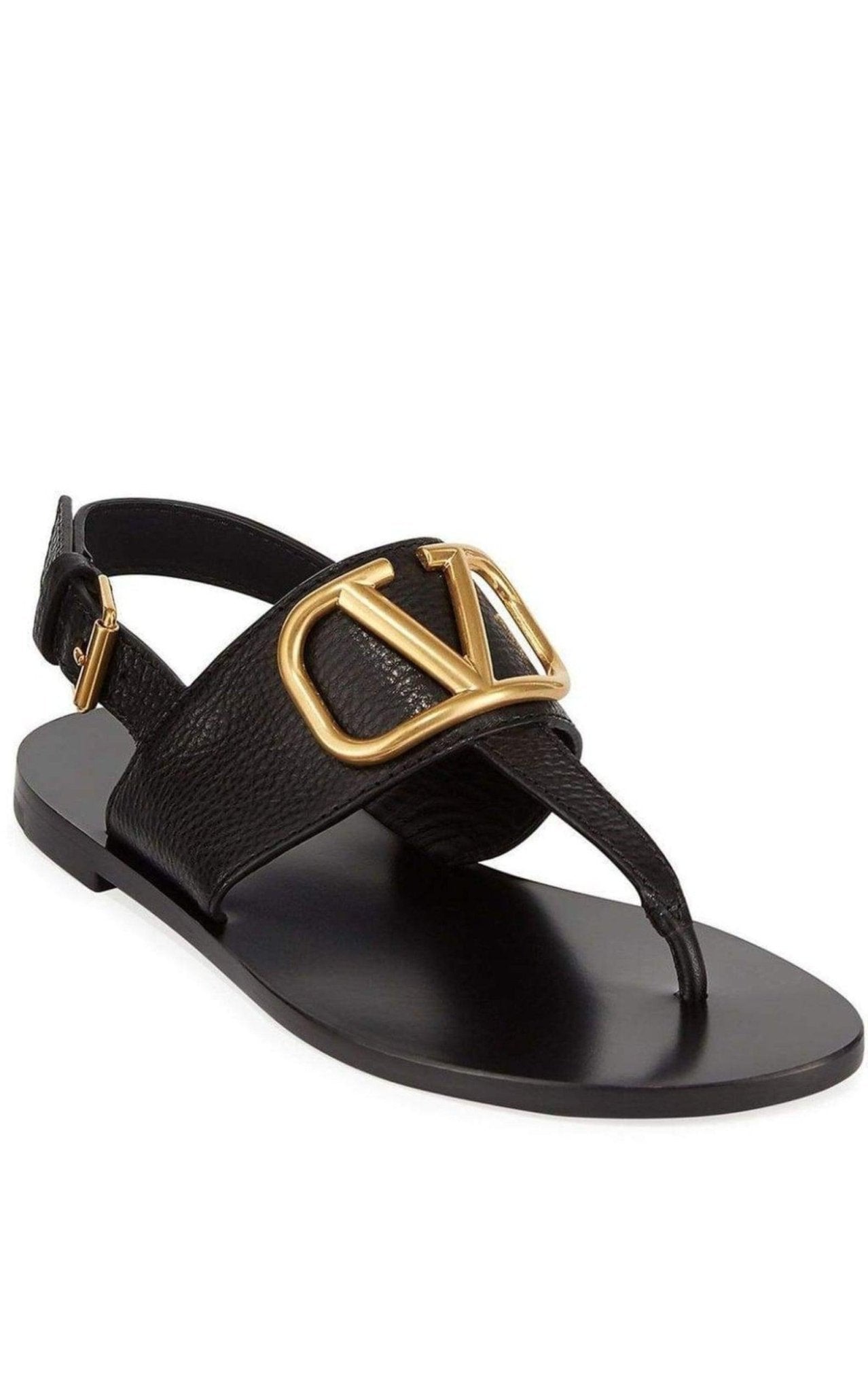 Valentino V - LOGO Leather Thong Sandal - Runway Catalog