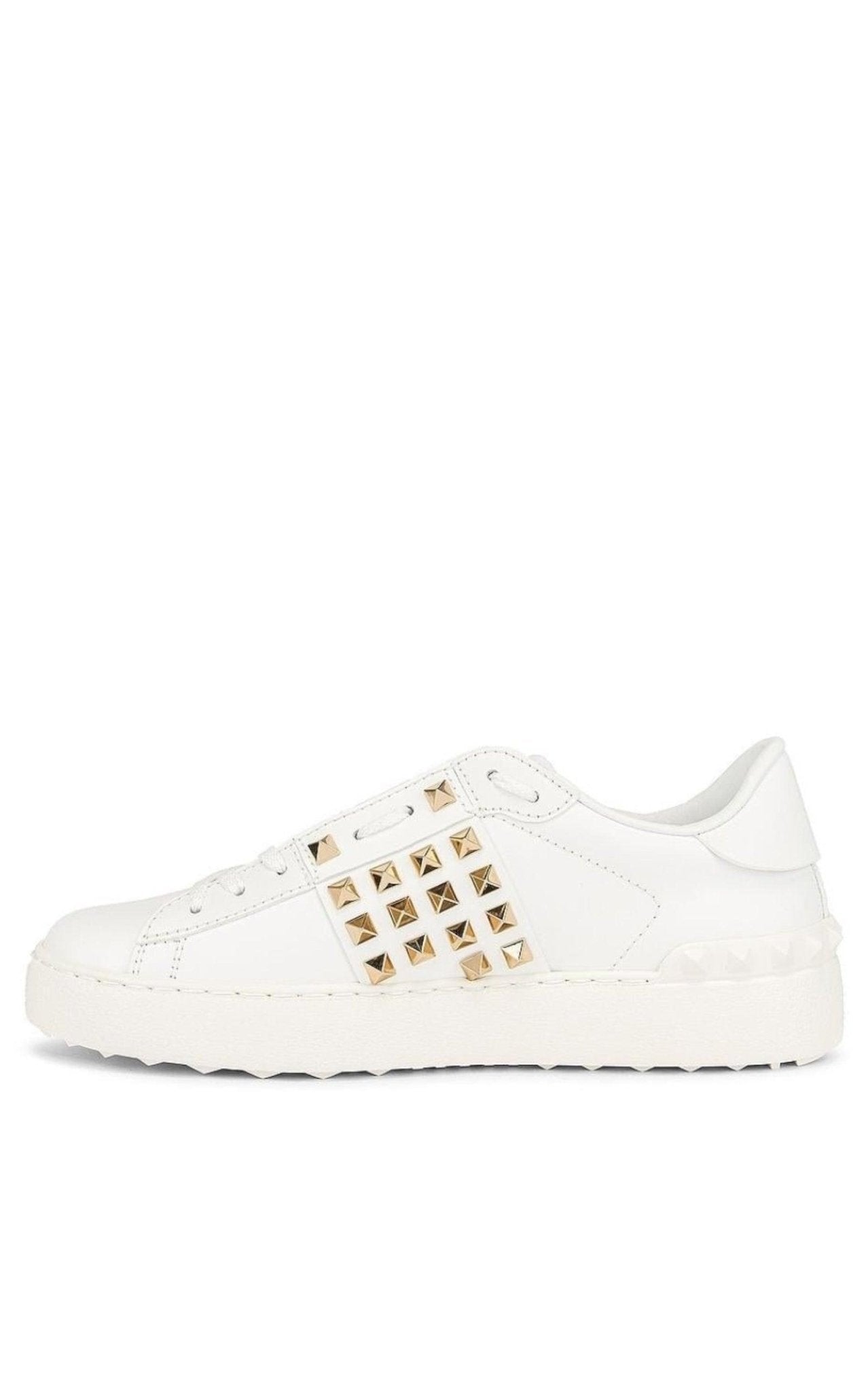 Valentino White Leather Rockstud Sneakers - Runway Catalog