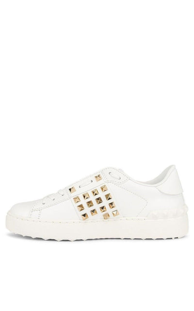 Valentino White Leather Rockstud Sneakers - Runway Catalog