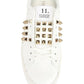 White Leather Rockstud Sneakers Valentino