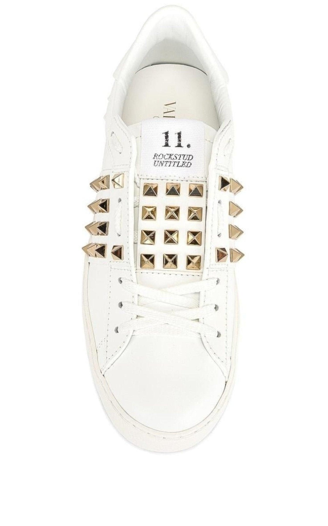 Valentino White Leather Rockstud Sneakers - Runway Catalog
