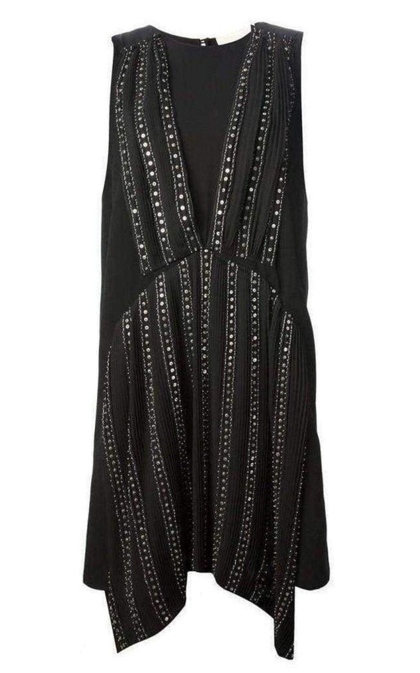 Black Embellished Silk Cocktail Dress Vanessa Bruno