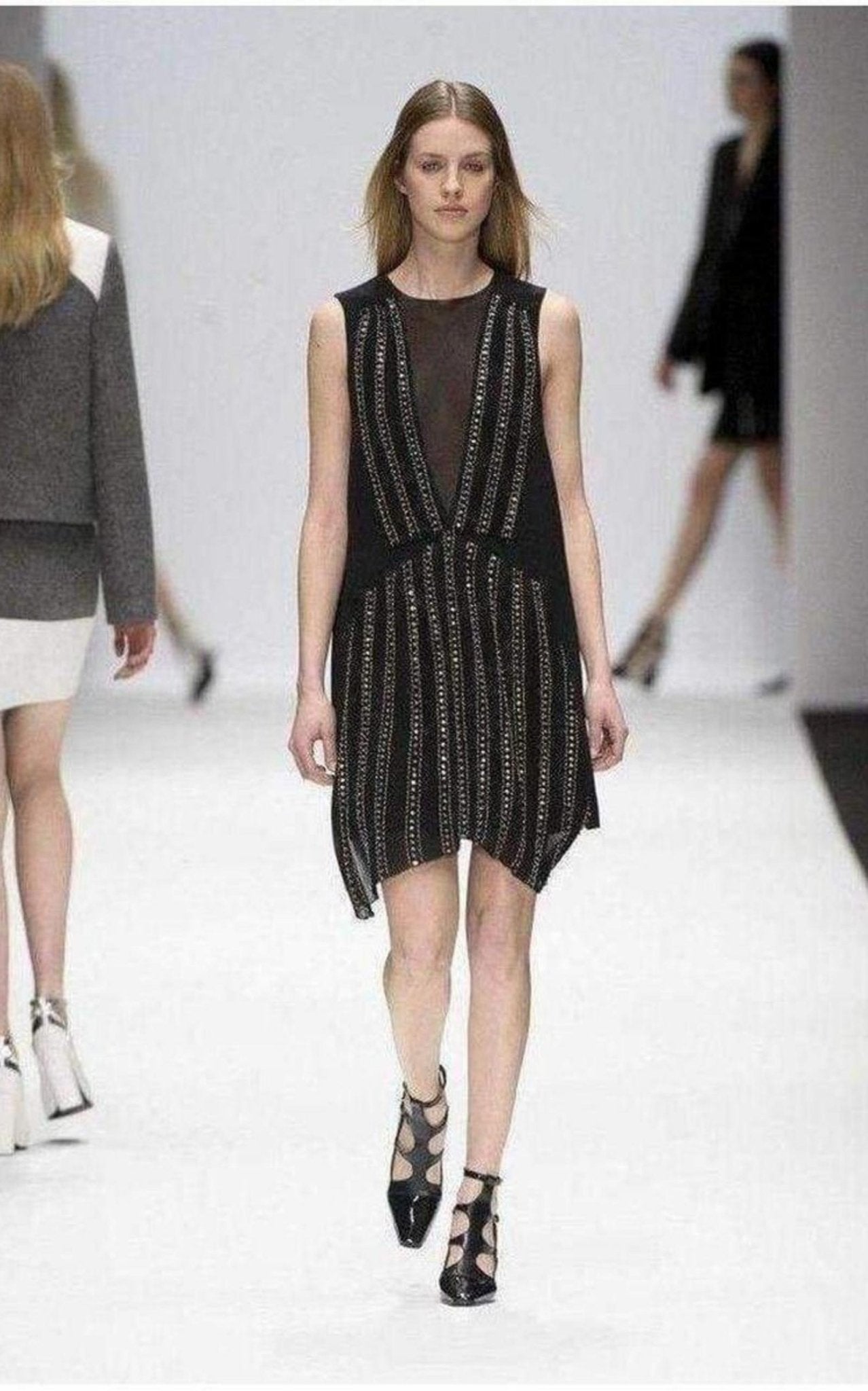 Vanessa Bruno Black Embellished Silk Cocktail Dress - Runway Catalog