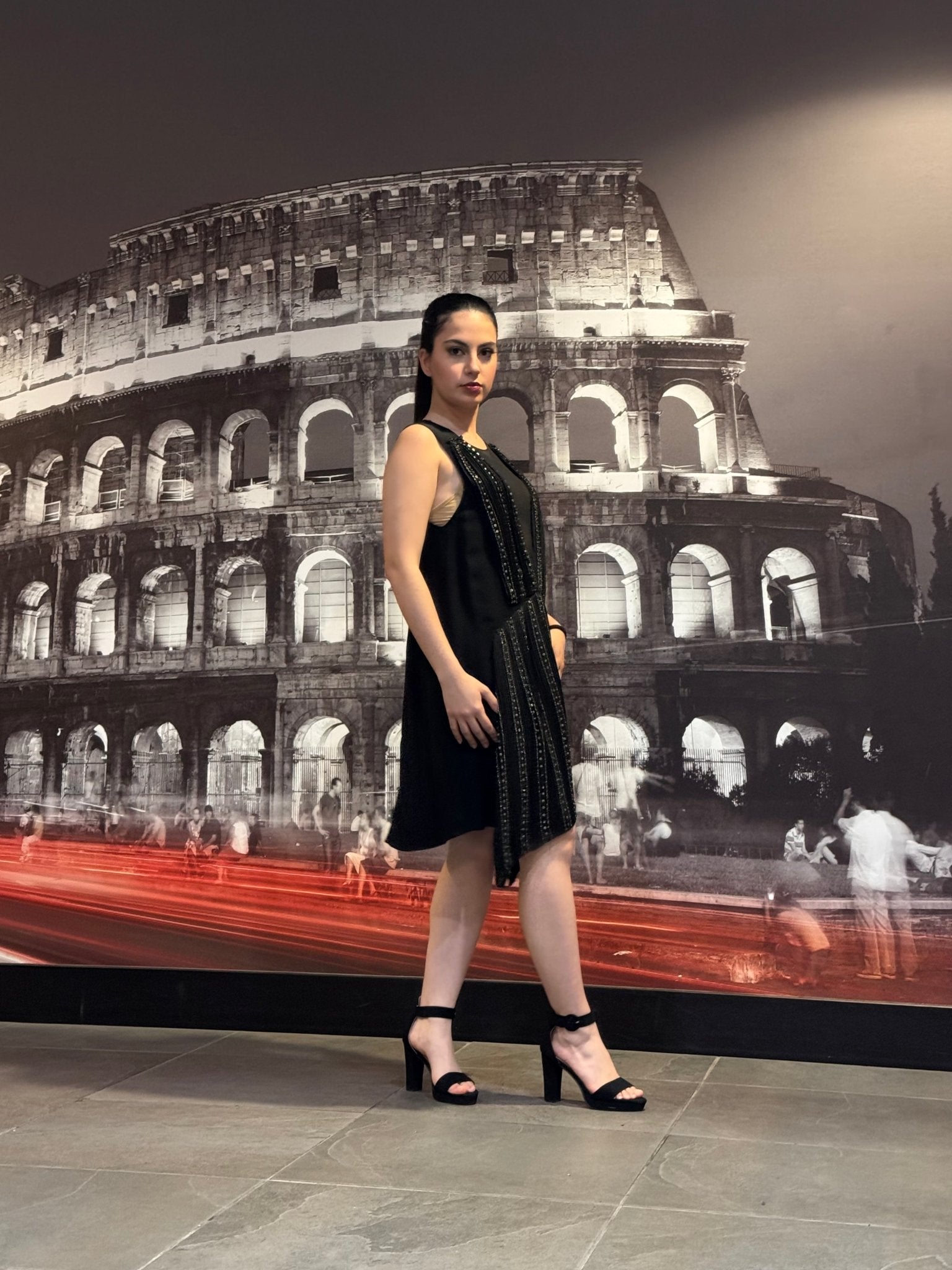 Vanessa Bruno Black Embellished Silk Cocktail Dress - Runway Catalog