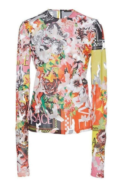 Versace Floral Jersey Top - Runway Catalog