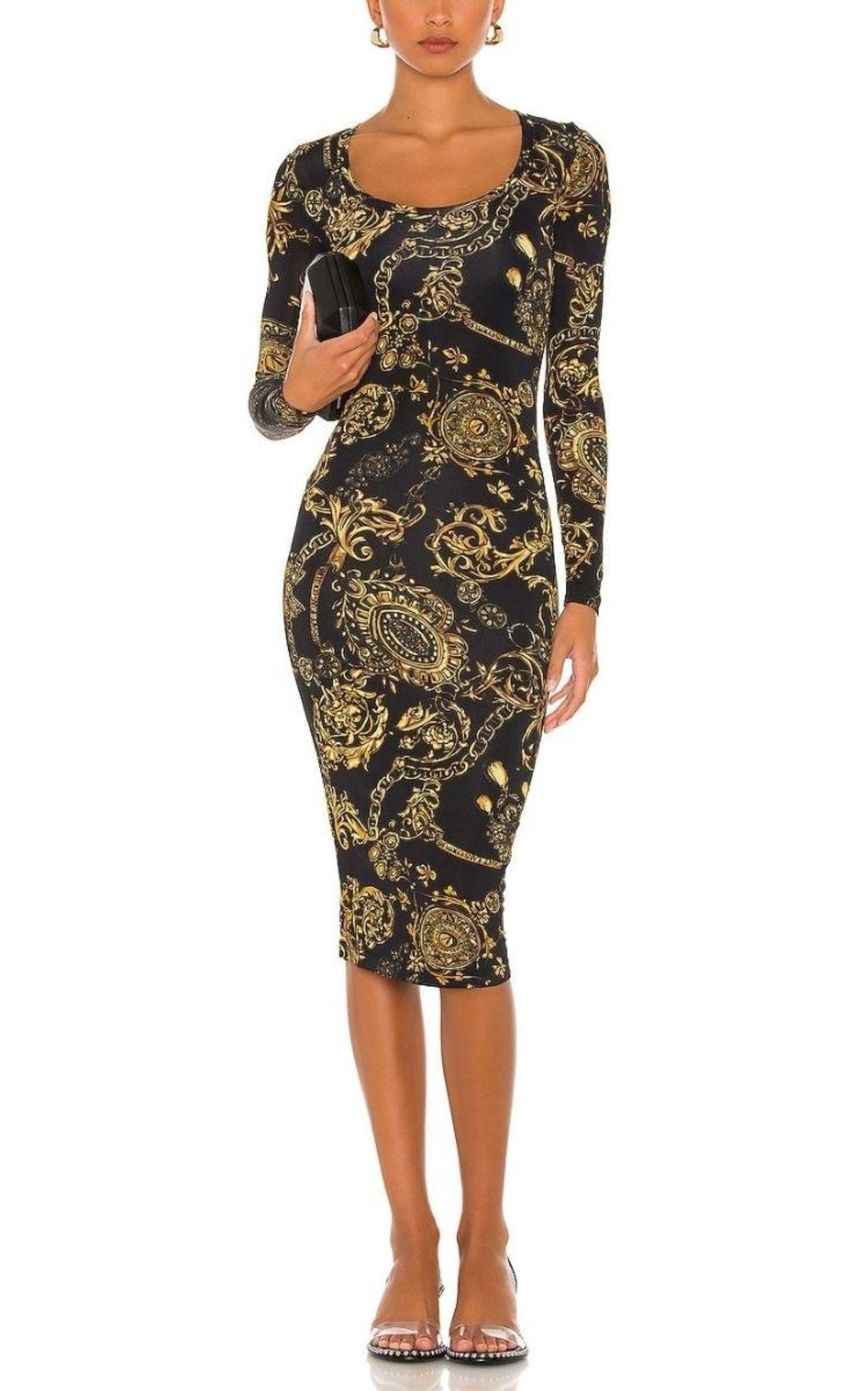 Versace Jeans Couture Baroque print Midi Dress