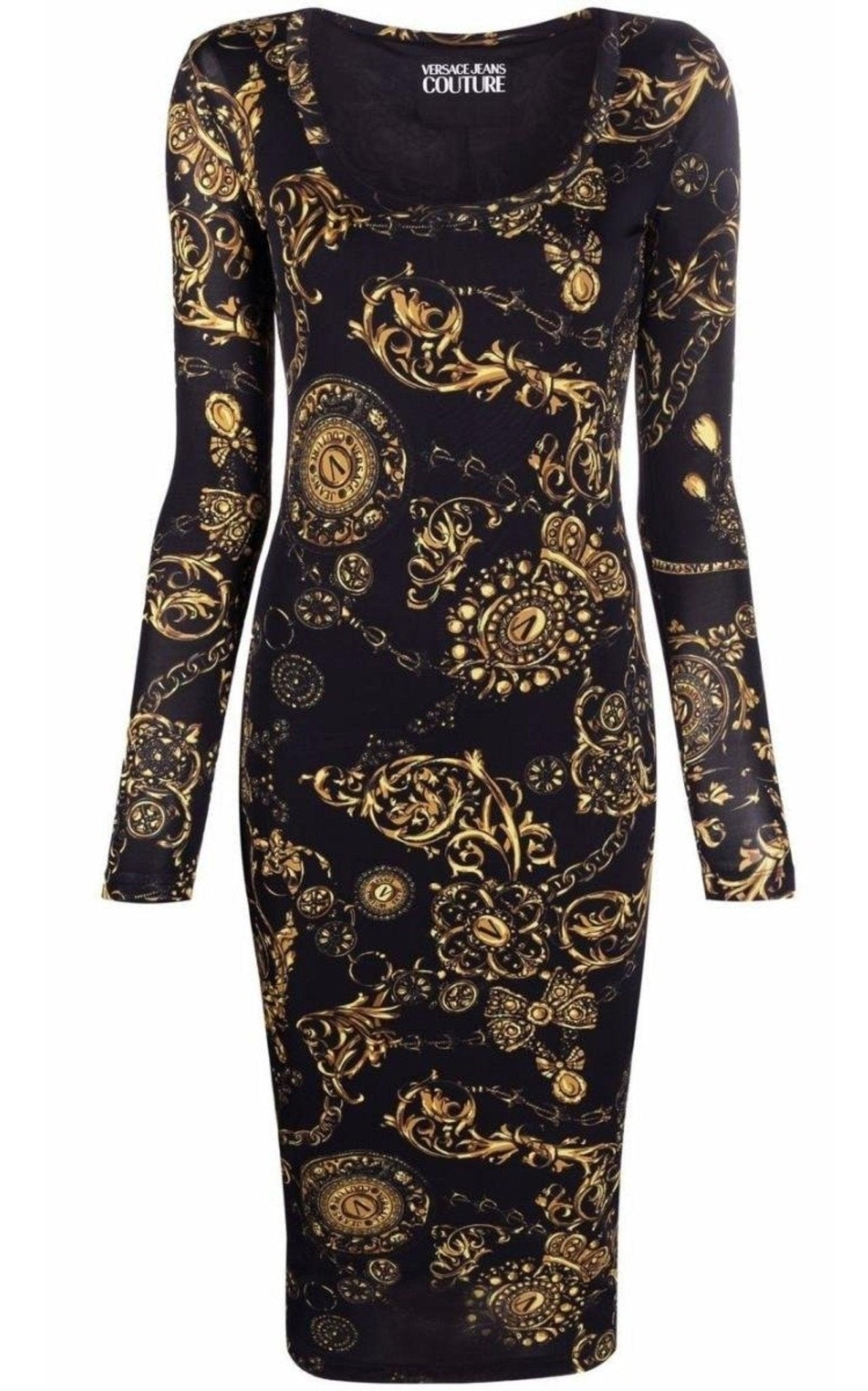 Versace Jeans Couture Baroque print Midi Dress - Runway Catalog