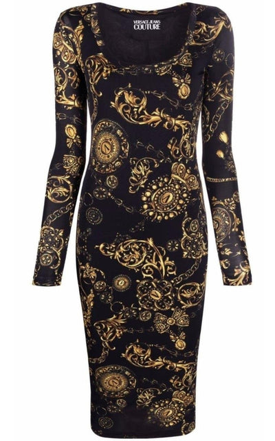 Versace Jeans Couture Baroque print Midi Dress - Runway Catalog
