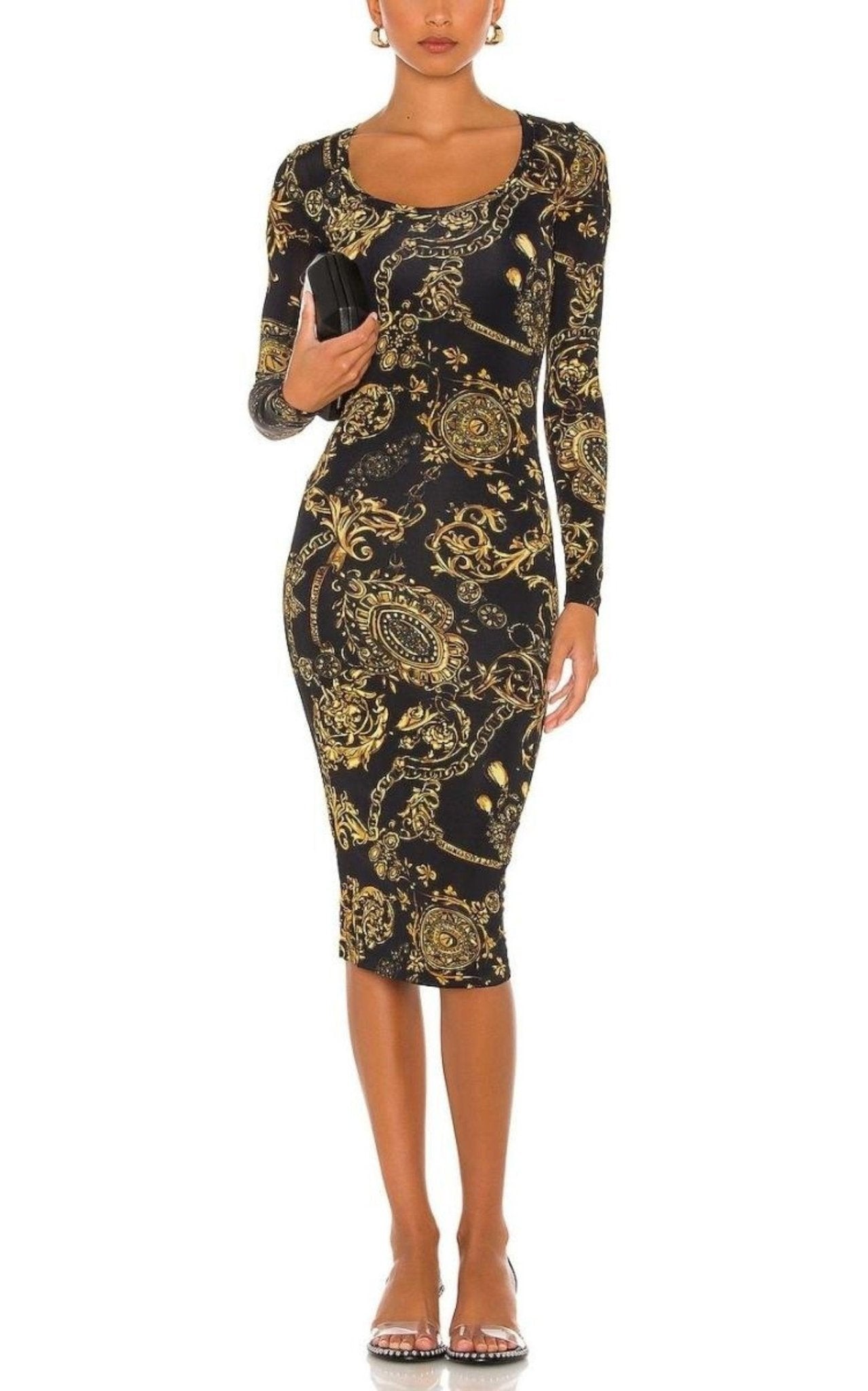 Versace Jeans Couture Baroque print Midi Dress - Runway Catalog