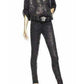 Silk Cut Out Leather Applique Shirt Versace