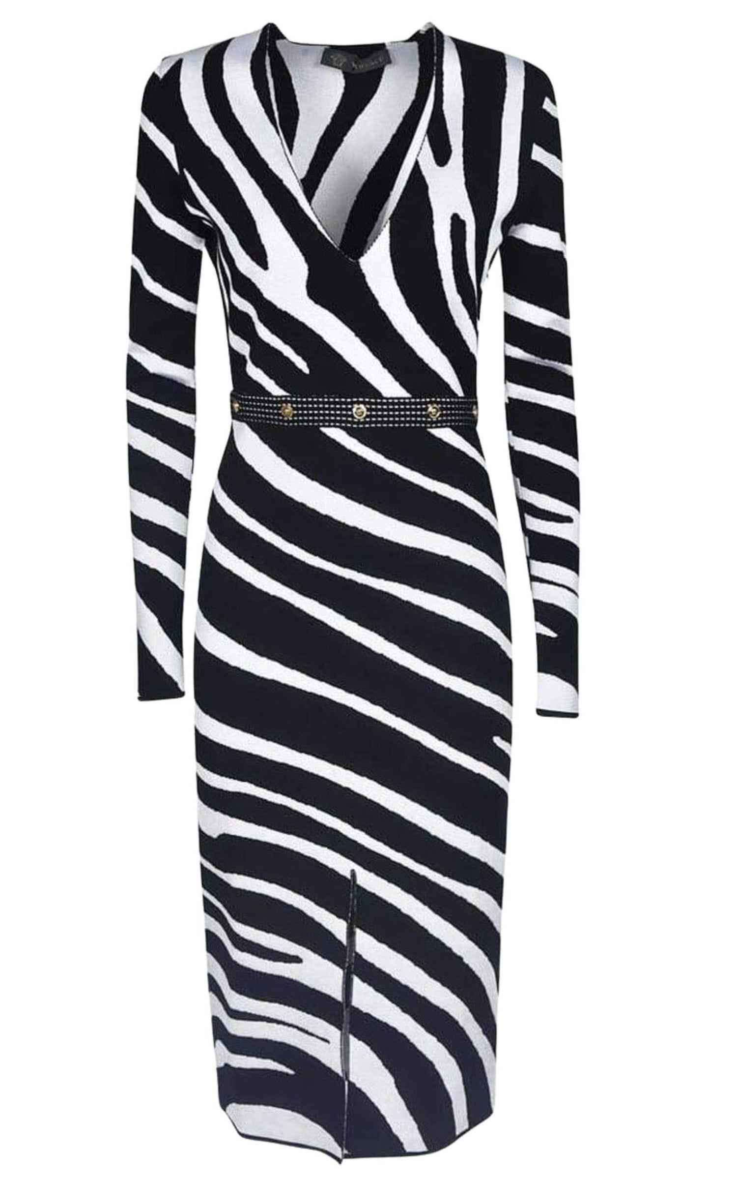 Zebra Print Sweater Dress Versace