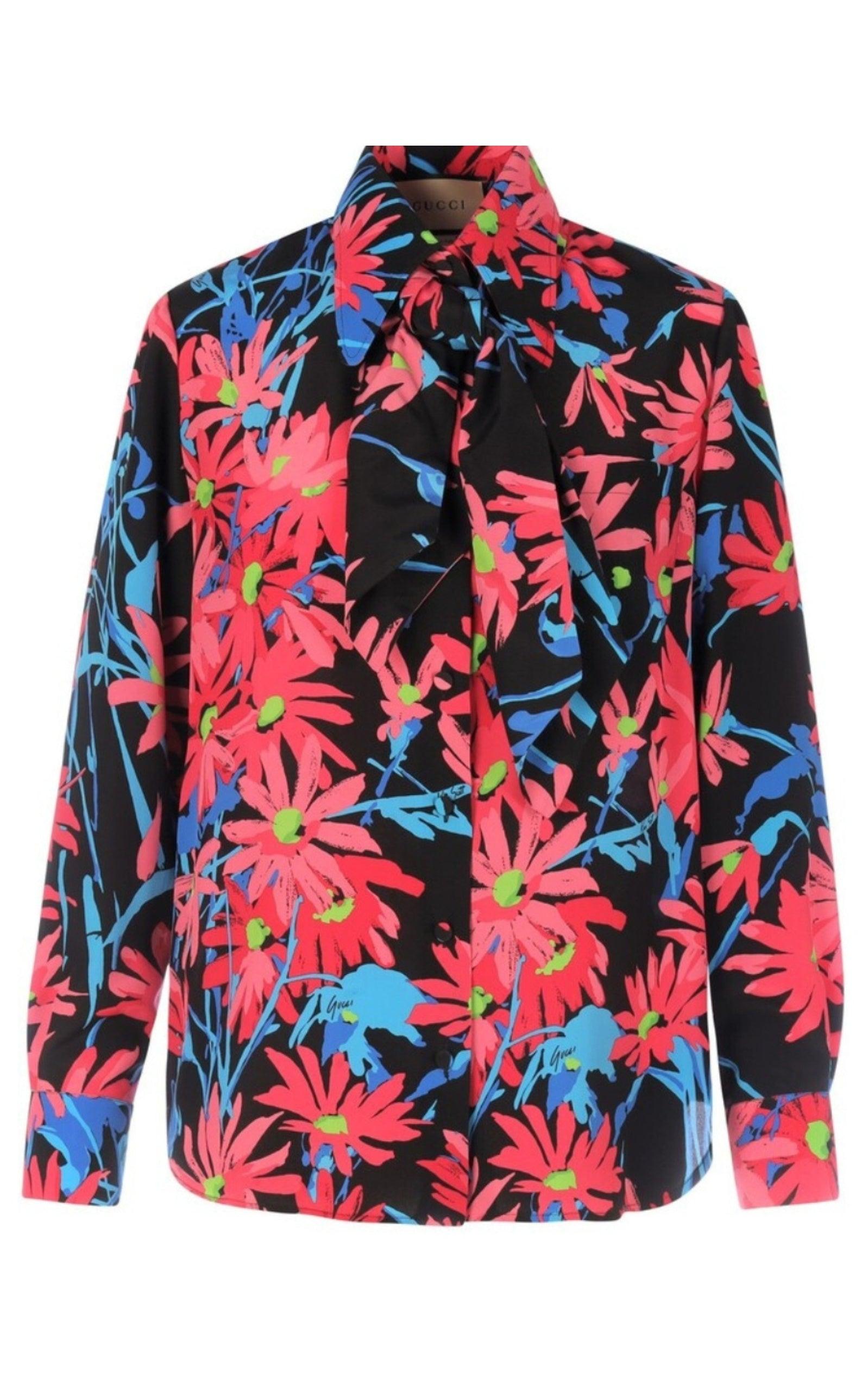 Gucci x Ken Scott Floral Print Silk Shirt | Runway Catalog
