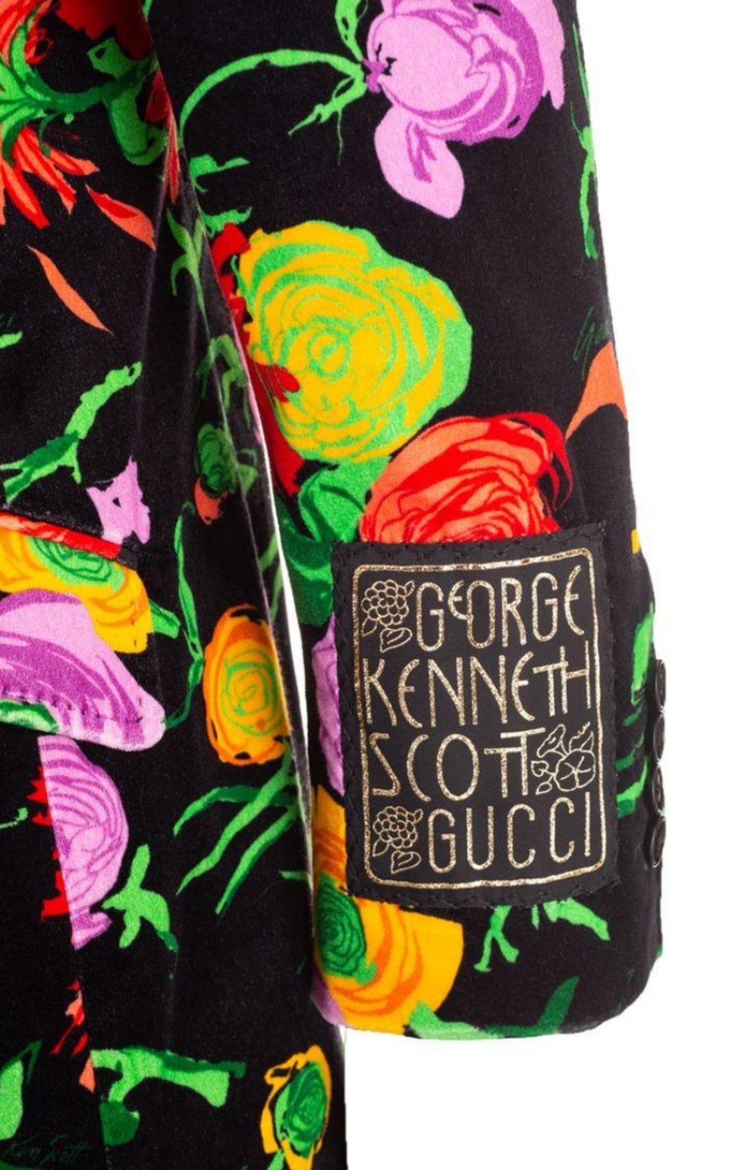  Guccix Ken Scott Floral Print Velvet Blazer - Runway Catalog
