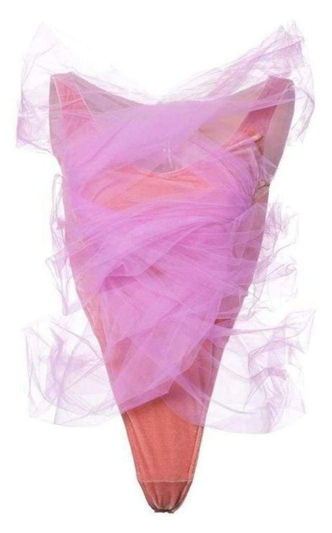 Y/Project Pink Tulle Layer Second Skin Bodysuit - Runway Catalog