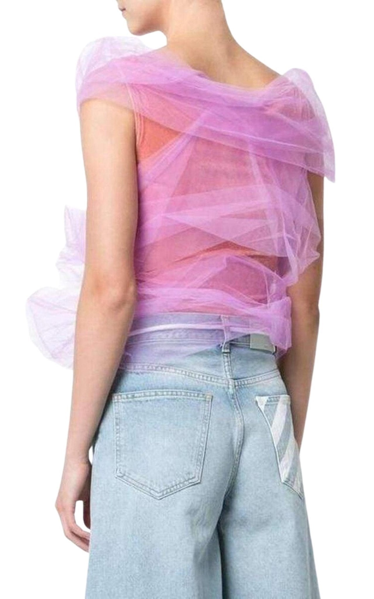 Y/Project Pink Tulle Layer Second Skin Bodysuit - Runway Catalog