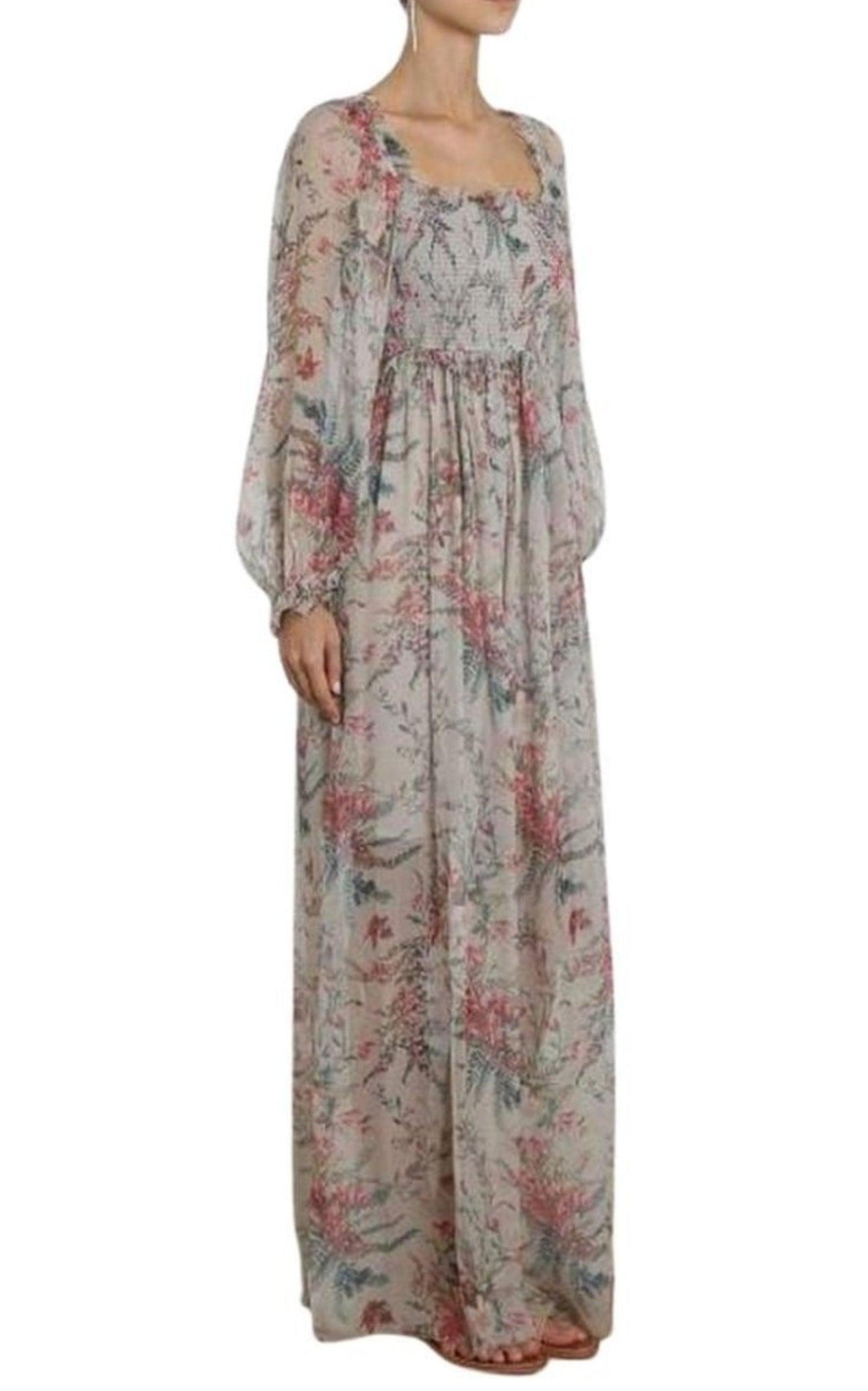 Bayou Shirred Long Dress Zimmermann