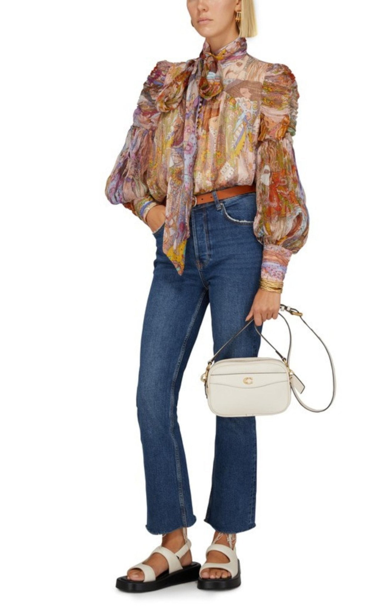 Zimmermann Kaleidoscope Silk & Lurex Shirt - Runway Catalog