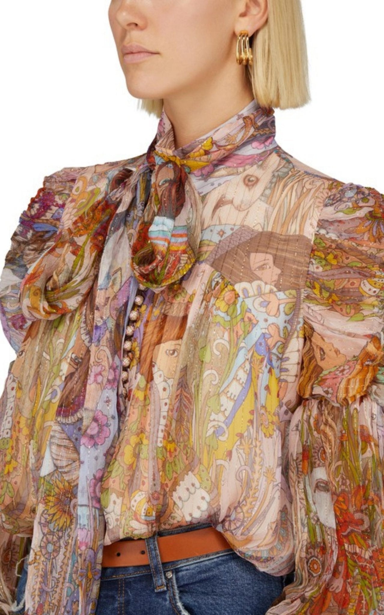 Zimmermann Kaleidoscope Silk & Lurex Shirt - Runway Catalog