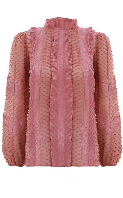 Zimmermann Unbridled Spliced Silk Blouse - Runway Catalog